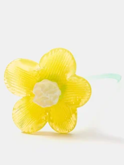 MOUTHBLOWN CRYSTAL FLOWER YELLOW^HOFF Clearance