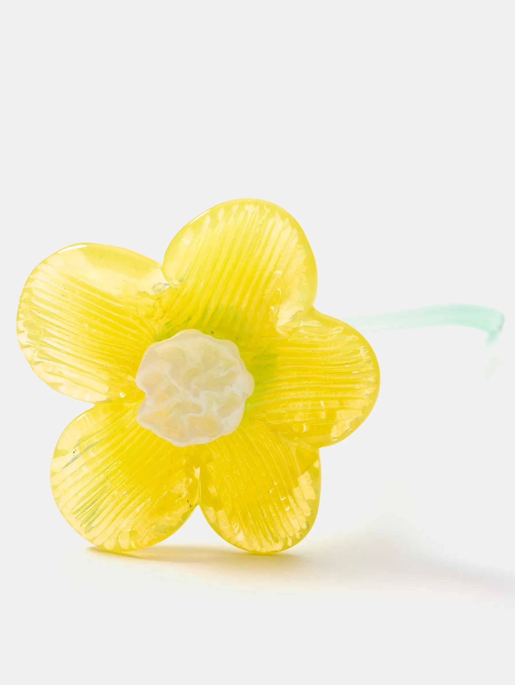 MOUTHBLOWN CRYSTAL FLOWER YELLOW^HOFF Clearance
