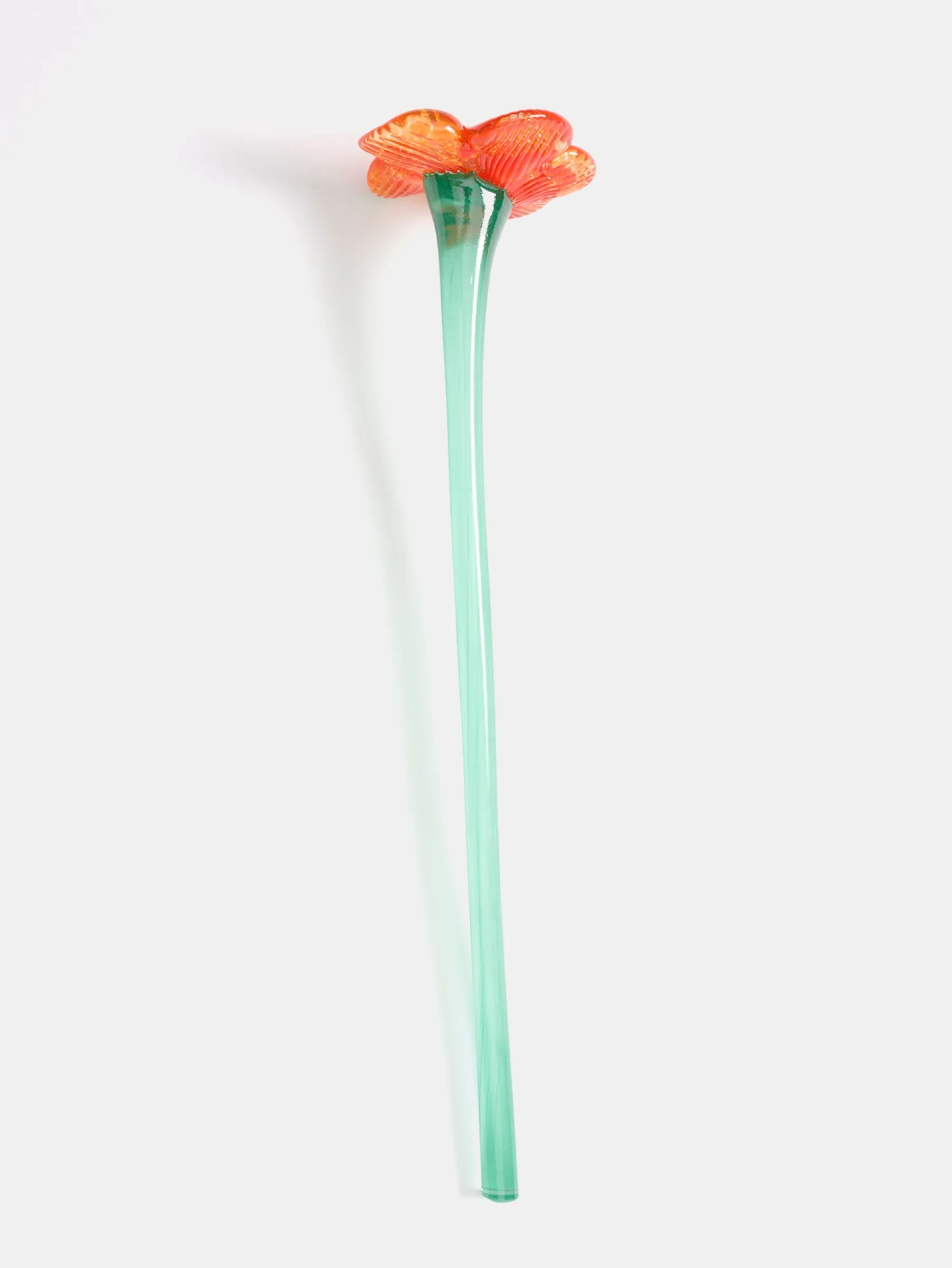 MOUTHBLOWN CRYSTAL FLOWER ORANGE^HOFF
