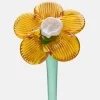 MOUTHBLOWN CRYSTAL FLOWER MUSTARD^HOFF Outlet