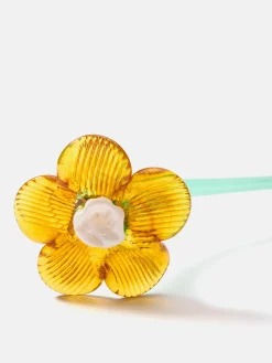 MOUTHBLOWN CRYSTAL FLOWER MUSTARD^HOFF Outlet