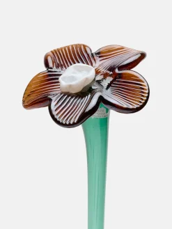 MOUTHBLOWN CRYSTAL FLOWER BROWN^HOFF Best