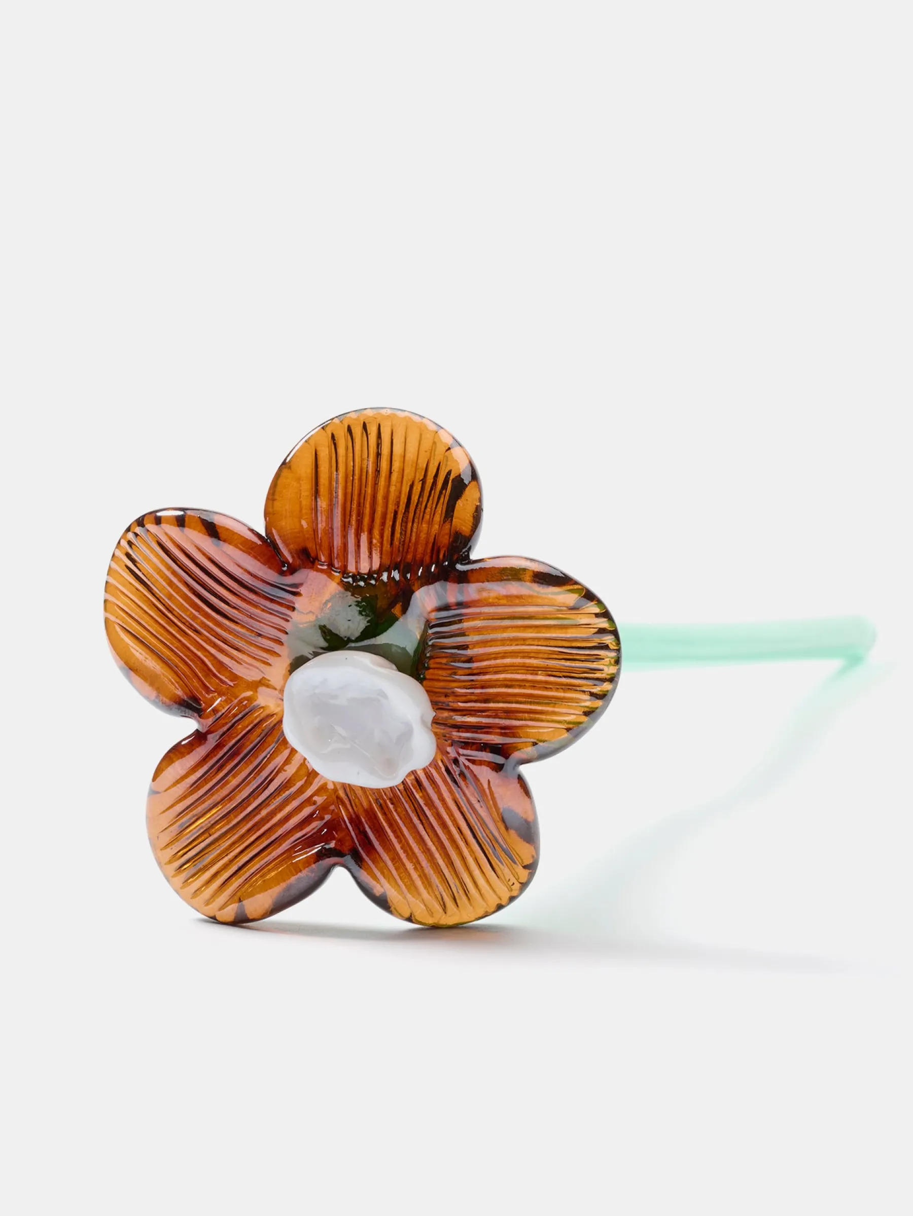 MOUTHBLOWN CRYSTAL FLOWER BROWN^HOFF Best