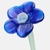 MOUTHBLOWN CRYSTAL FLOWER BLUE^HOFF